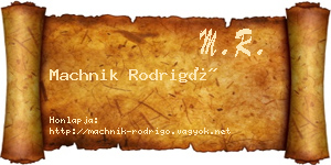 Machnik Rodrigó névjegykártya